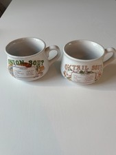 Vintage Recipe Soup Mugs Pair