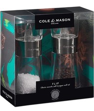 Cole & Mason Flip 180 Salt and Pepper Mill Set, Adjustable Coarseness