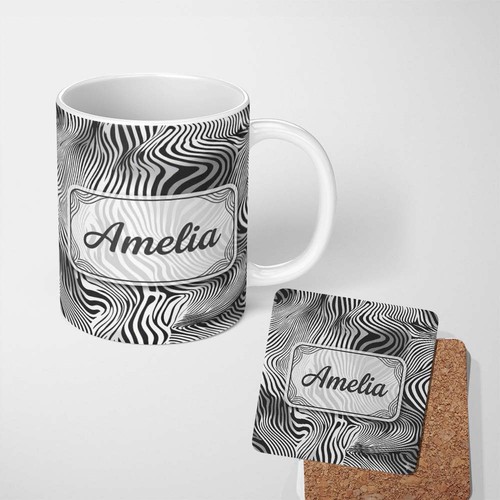 11oz tea coffee mug bold - mug, black