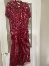 Ladies Size 14 BERKETEX RED SEQUINED DRESS AND JACKET