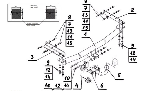 Swan neck tow bar - swan, for