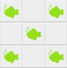 Bathroom Tile Stickers FISH Tile Transfers Nautical Vinyl Decals Wall Stickers