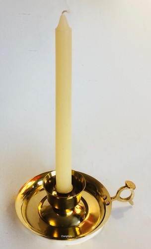 Vintage solid brass candle - brass,