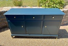 Traditional Stag Minstrel Teal Sideboard Cabinet with 3 Doors and Drawers