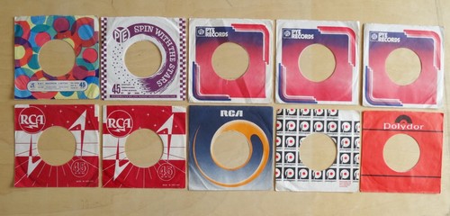 45rpm record sleeves x 10 - 45rpm,