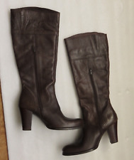 Joe Sanchez Made In Spain Ladies brown Leather knee high Boots zip UK 6.5 EU 39