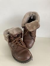 Landrover Brown Ankle Boots UK 4 Women's Eur 37 Turn Over Vintage
