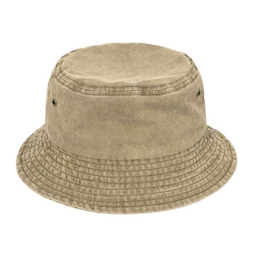 Stonewashed cotton bucket hat - stonewashed,