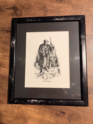 Vintage black framed print - framed,