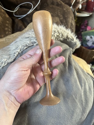 Vintage wooden candle stick - wooden,