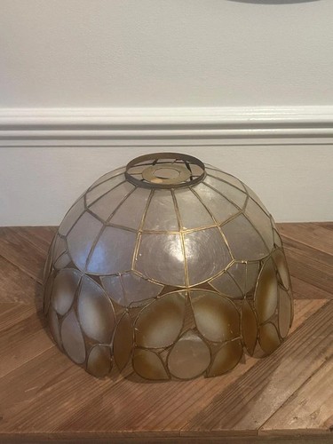 Vintage capiz shell lampshade - shell,