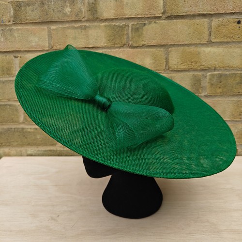Green bow wide brim - green,