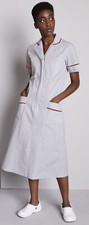 STRIPED Womens Dress Tunic Nurse Uniform Vet Medical Dental Therapist Healthcare