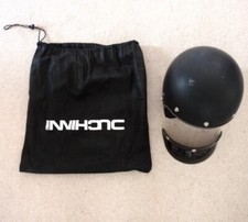 GAO JIN (ZEUS) GJ-380F BLACK BIKE HELMET - SIZE S 55CM - USED - SUN VISOR & BAG