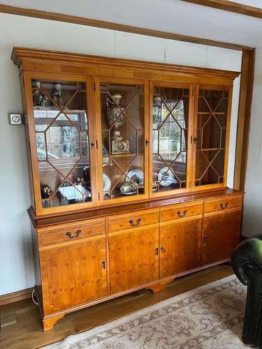 Large yew display cabinet - large,