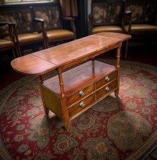 Antique Reproduction Drexel Mahogany Drop Leaf Side Table Lamp Sofa Coffee