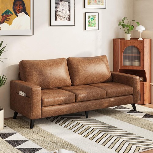 Seater faux leather sofa - seater,