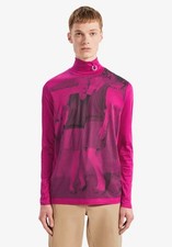 Fred Perry x Raf Simons Magenta Pop Pink Archival Photo Print Rollneck Size L