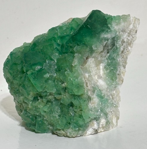 Emerald green fluorite crystal - green,