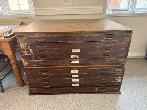 Vintage architects plan chest - architects,