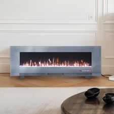 Electric Fireplace LED Fire Wall Mounted Standing Vented Heater Media Flames