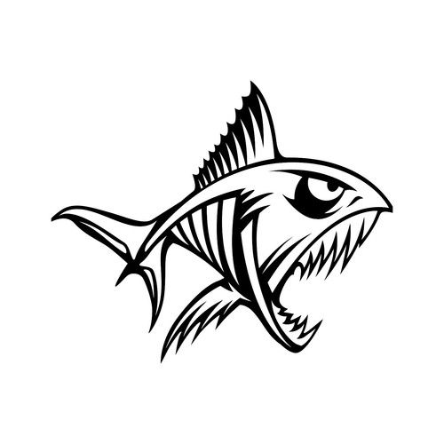 Piranha fish vinyl decal - decal,