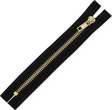 New Brass Metal Closed End Zips Trouser Jeans Pent Zip Zipper 4-8inches Black Uk