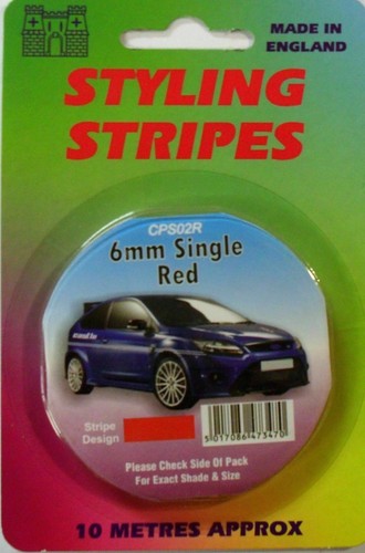 Red 6mm 10mtr self adhesive - red, x
