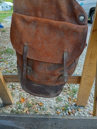 Vintage brown leather saddle - vintage,