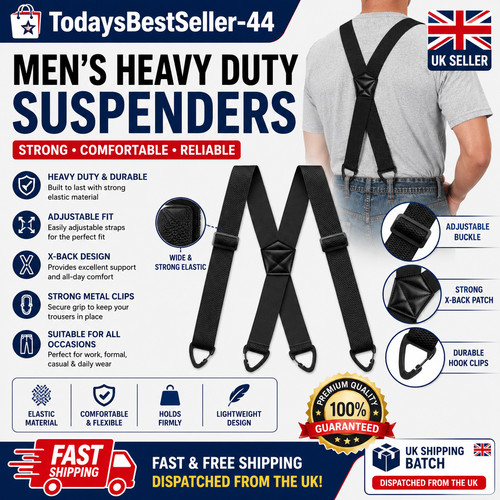 Heavy duty elastic suspenders - heavy,