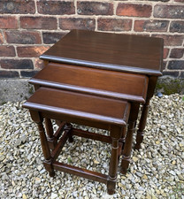 Vintage Oak Nest Of Three Coffee Tables