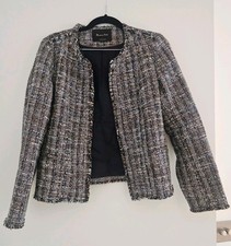 Massimo Dutti Tweed Boucle Jacket Blazer UK 10