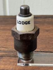 Vintage LODGE M9 Short 18mm Spark Plug Motorcycle Aviation Made in England