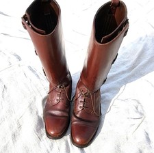 WWI British Army Officer military field trench leather hobnail boots 7 1/2 (UK)