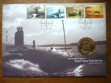 Royal Mint Medal 100 Years of Royal Navy Submarines Cover