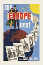 LARGE Vintage Europe Travel