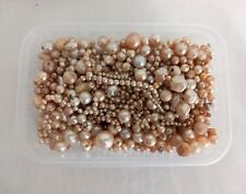 650g Of Loose Vintage Glass Pearl Beads In Various Sizes Crafts Jewellery 