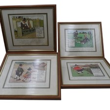 Charles Crombie Golf Rule Prints Set of 4 Framed Used