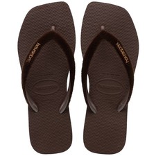 Havaianas Slim Square Plush Brown Flip Flop Sandal Women sizes 35/36-41/42 NEW