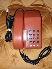 Vintage BT British Telecom Viscount Telephone Red Retro Button Push 80s UNTESTED