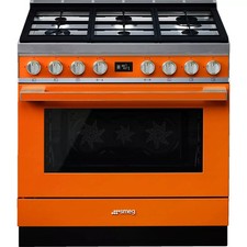 Smeg CPF9GPOR Portofino 90cm 6 Burners Dual Fuel Range Cooker - Orange