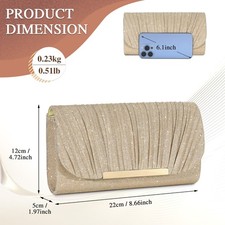 Womens Envelope Evening Clutch Bag Lady Bridal Weddings Prom Party Chain Handbag