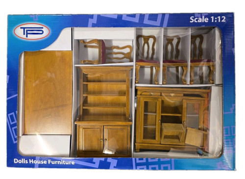 Dolls house walnut dining - 1:12,