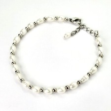 925 Silver Natural Pearl Bracelet Wedding Vintage Elegant Bangle Jewellery Gift