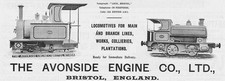 AVONSIDE ENGINE CO Bristol, Locomotive Builders -Antique Engineering Advert 1909