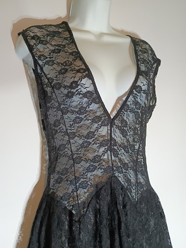 Y2k black sheer - lace, size