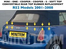 MINI One Cooper S R52 Convertible Rear Rubber Seal Replacement Kit Roof Soft Top