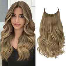 22" Halo Loose Curl Wave One Piece Invisible Wire Long Hair Extension For Women
