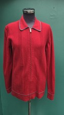 NIGEL HALL SMART STYLISH MOD RETRO SCOOTER CHIC RED ZIP UP CARDIGAN SIZE S