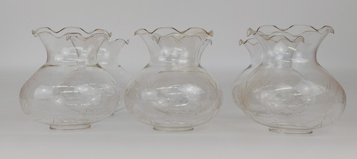 Vintage etched glass - etched,